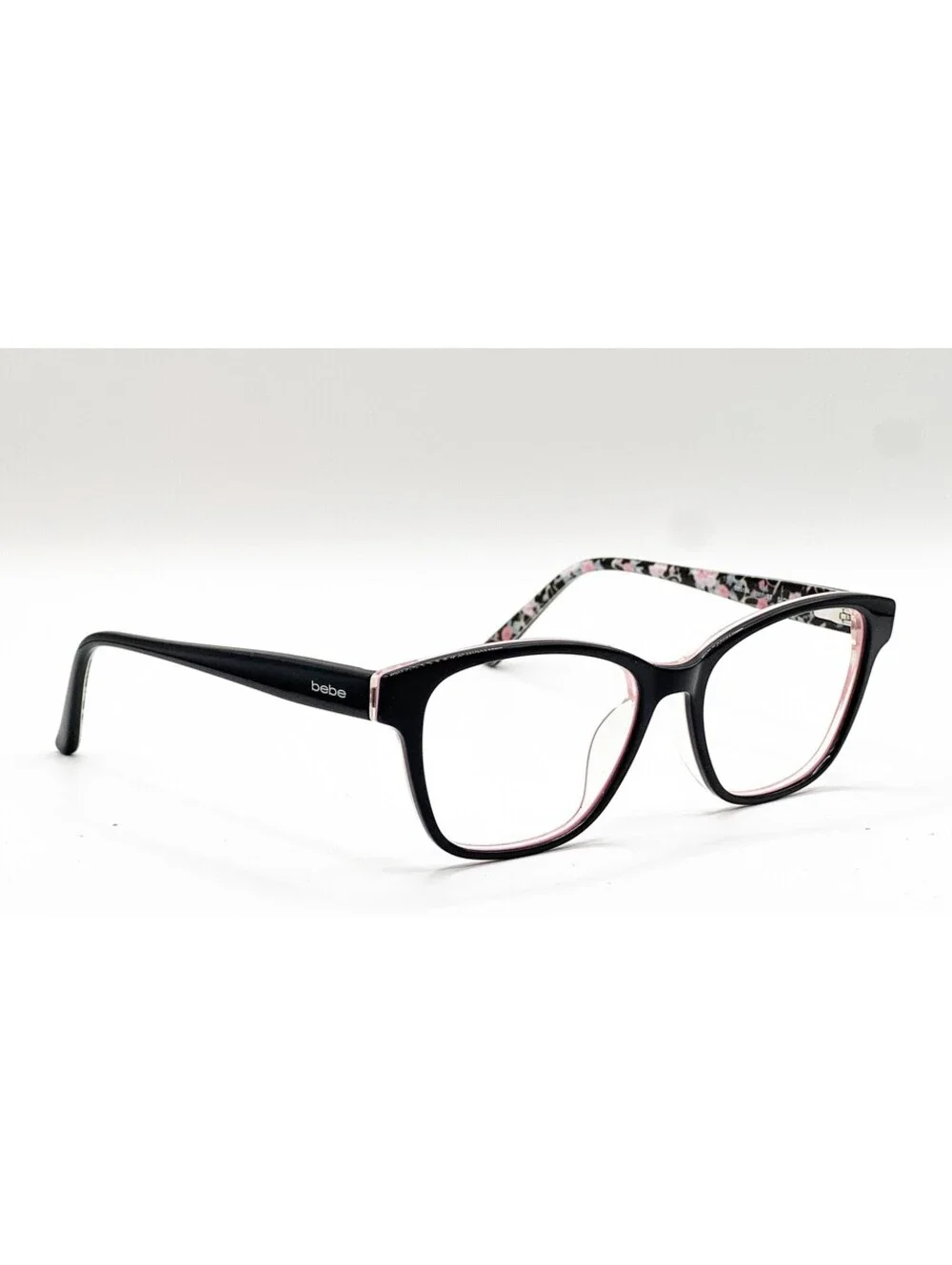 Bebe BB5184 001 Jet Black Rectangle Authentic Eyeglass Frames 53-17-140